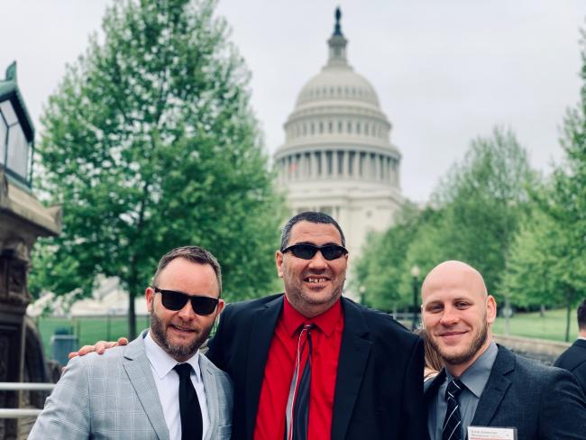 Brian with Lighthouse President Kyle Johnson, and Lighthouse Vice President Kaleb Stunkard in Washington DC in front of the Capital building