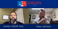 Jordan Ostroff from Jordan Law on a video conference call with Kyle Johnson